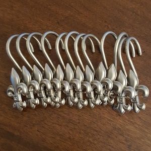 Fleur-de-lis shower curtain hooks